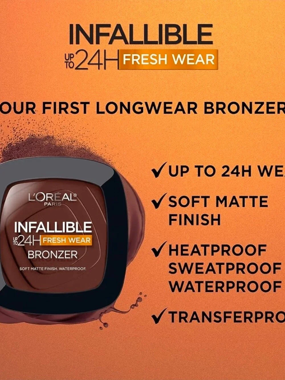 L'Oreal Infallible 24H Fresh Wear Bronzer - Fair (200) 0.31oz BNIB